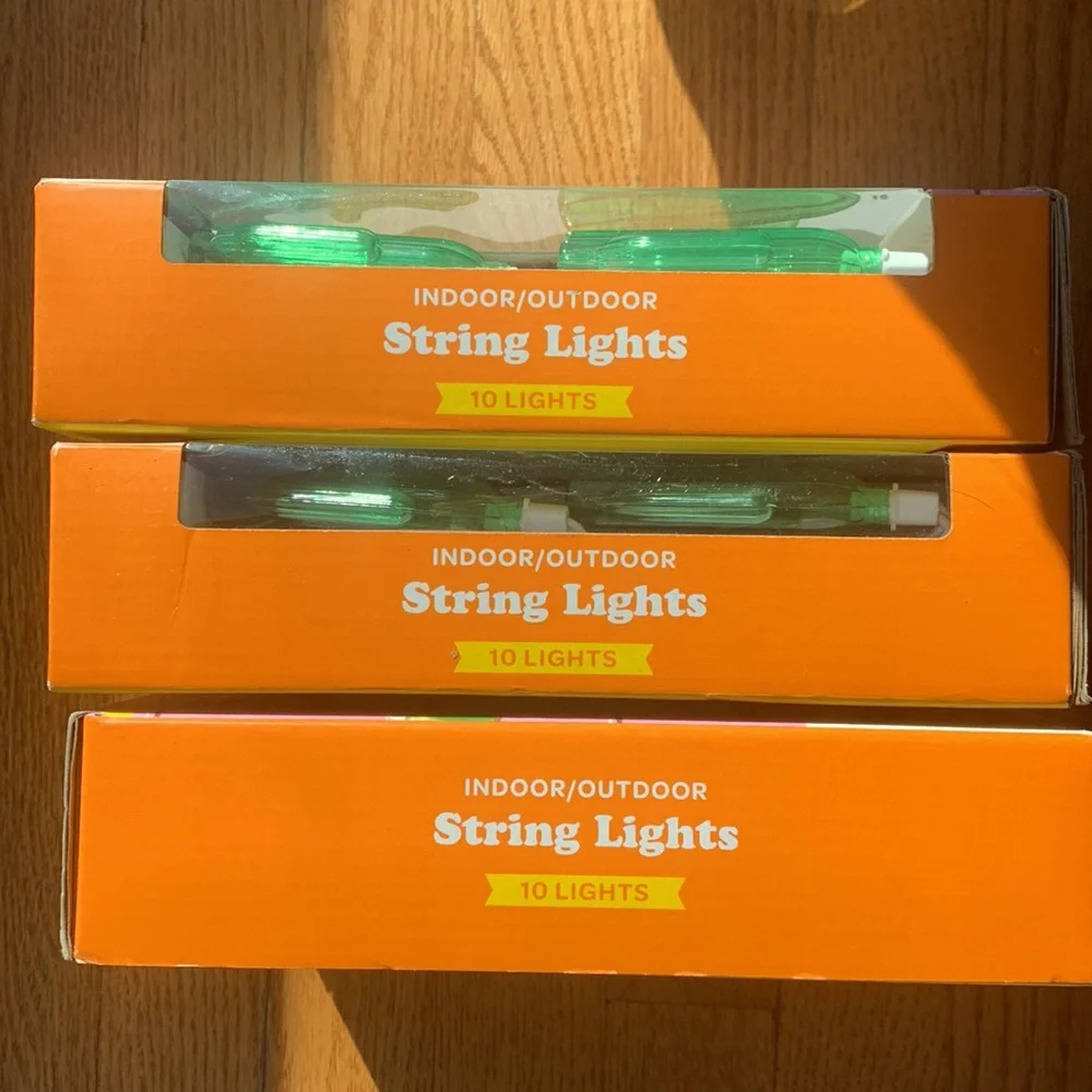 3 cactus indoor/outdoor string lights New in box